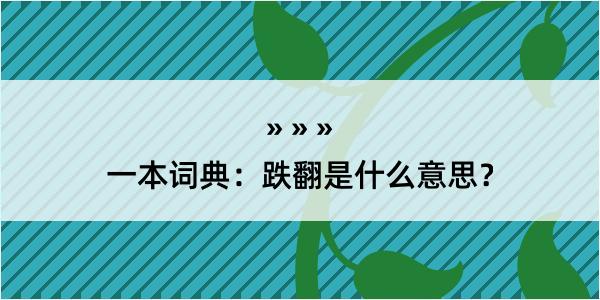 一本词典：跌翻是什么意思？