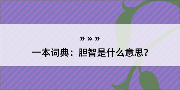 一本词典：胆智是什么意思？