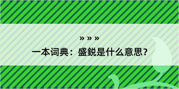 一本词典：盛鋭是什么意思？