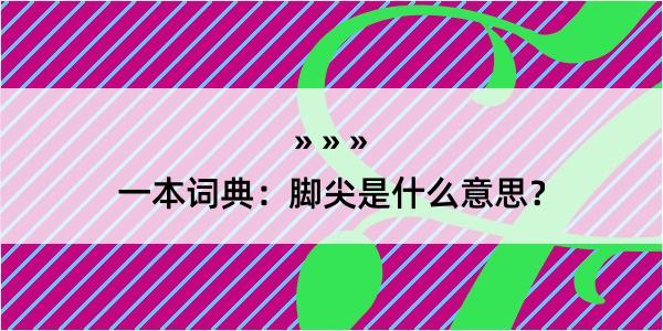 一本词典：脚尖是什么意思？