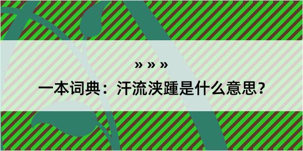 一本词典：汗流浃踵是什么意思？