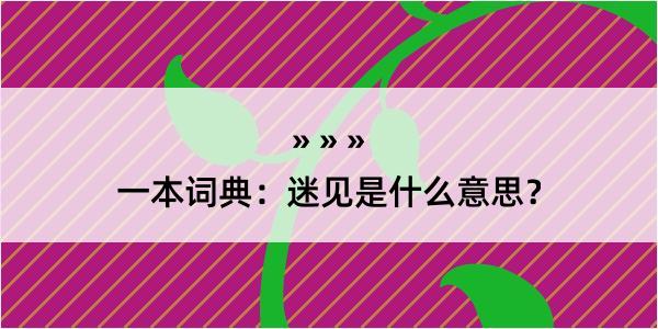 一本词典：迷见是什么意思？