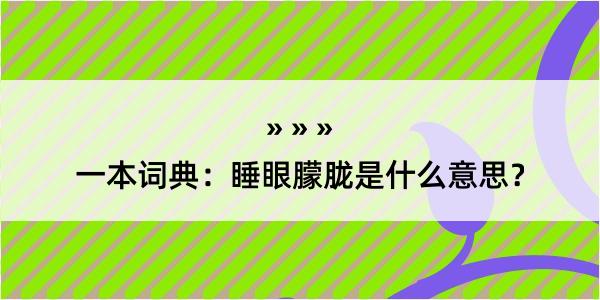 一本词典：睡眼朦胧是什么意思？