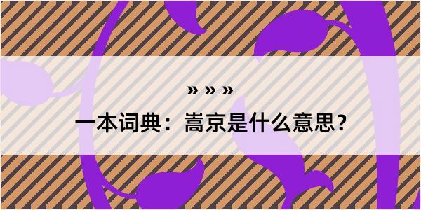 一本词典：嵩京是什么意思？