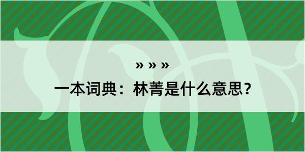 一本词典：林菁是什么意思？