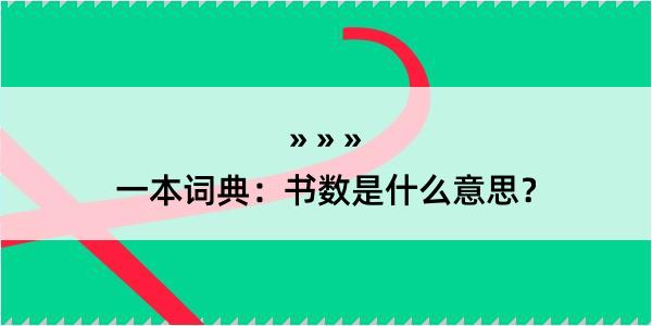 一本词典：书数是什么意思？