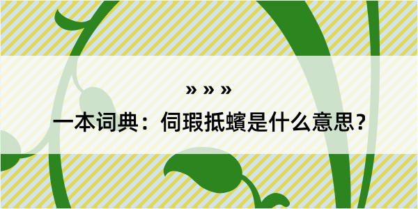 一本词典：伺瑕抵蠙是什么意思？