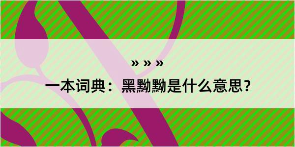 一本词典：黑黝黝是什么意思？