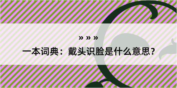 一本词典：戴头识脸是什么意思？