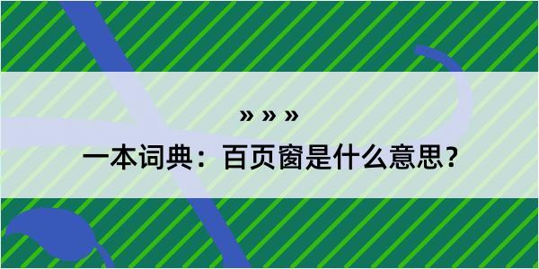 一本词典：百页窗是什么意思？