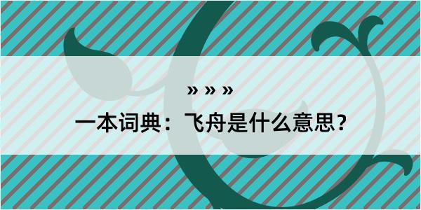 一本词典：飞舟是什么意思？