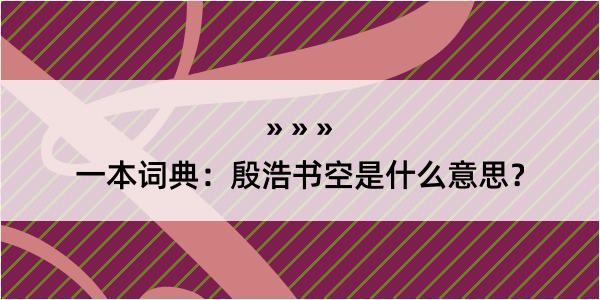 一本词典：殷浩书空是什么意思？