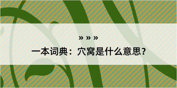 一本词典：穴窝是什么意思？