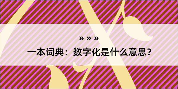 一本词典：数字化是什么意思？