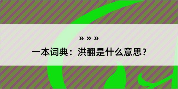 一本词典：洪翻是什么意思？