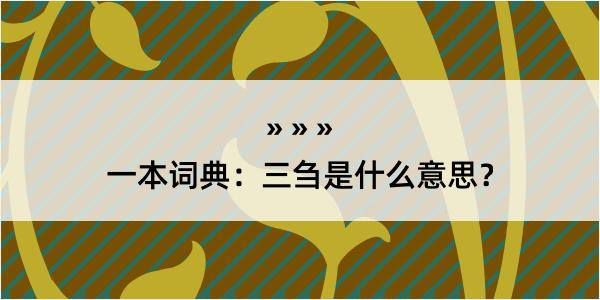 一本词典：三刍是什么意思？