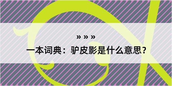 一本词典：驴皮影是什么意思？