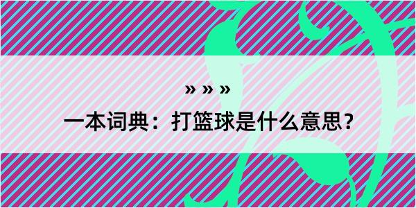 一本词典：打篮球是什么意思？