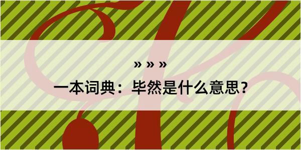 一本词典：毕然是什么意思？