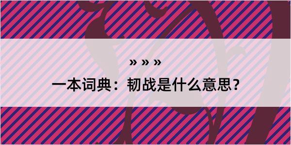 一本词典：韧战是什么意思？