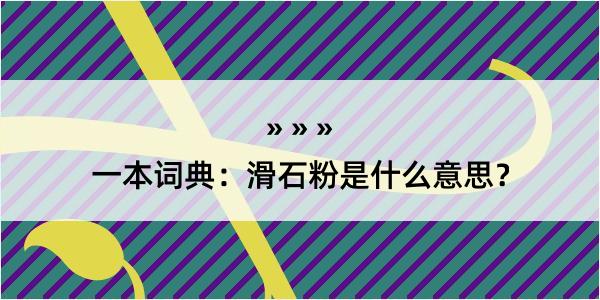 一本词典：滑石粉是什么意思？