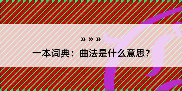 一本词典：曲法是什么意思？