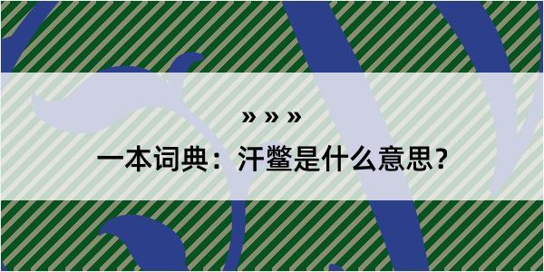 一本词典：汗鳖是什么意思？