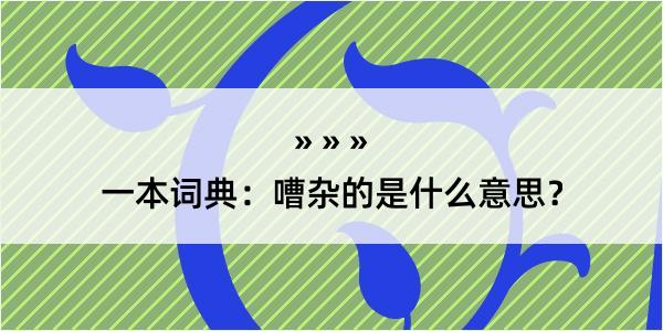 一本词典：嘈杂的是什么意思？