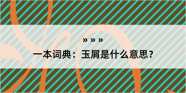 一本词典：玉屑是什么意思？