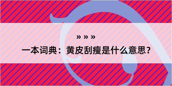 一本词典：黄皮刮瘦是什么意思？