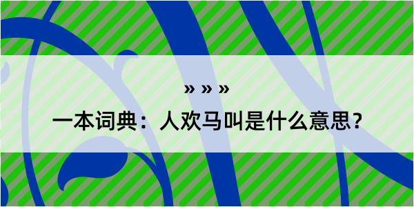 一本词典：人欢马叫是什么意思？