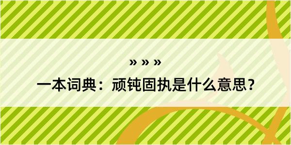 一本词典：顽钝固执是什么意思？