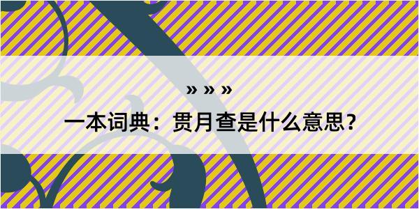 一本词典：贯月查是什么意思？