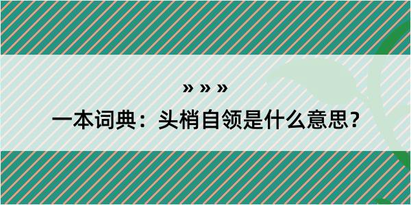 一本词典：头梢自领是什么意思？