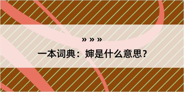 一本词典：婶是什么意思？