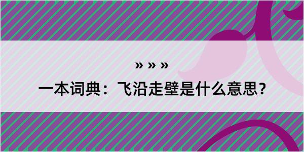 一本词典：飞沿走壁是什么意思？