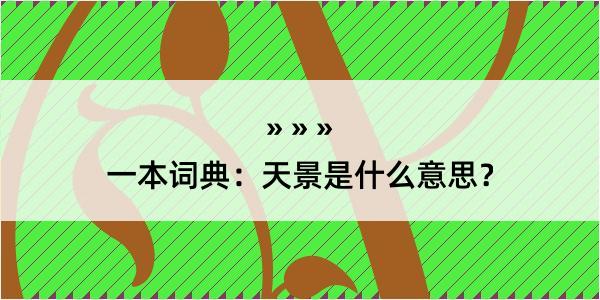 一本词典：天景是什么意思？