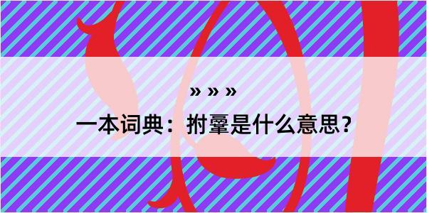 一本词典：拊鞷是什么意思？