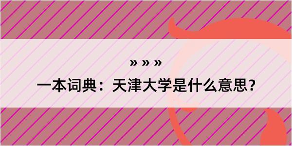 一本词典：天津大学是什么意思？