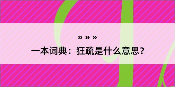 一本词典：狂疏是什么意思？