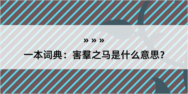 一本词典：害羣之马是什么意思？