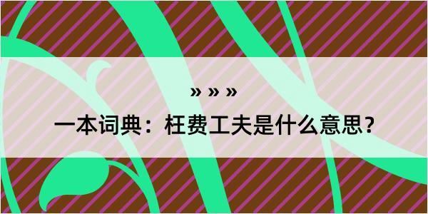 一本词典：枉费工夫是什么意思？