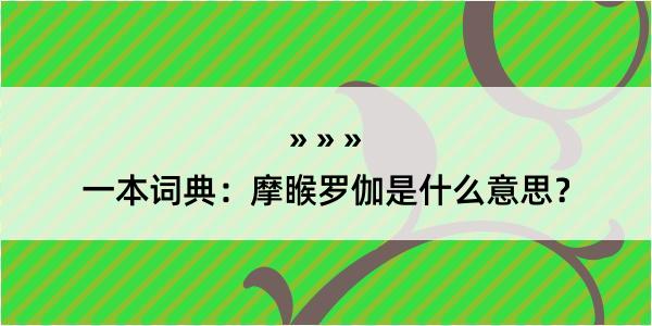 一本词典：摩睺罗伽是什么意思？