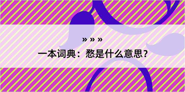 一本词典：愗是什么意思？