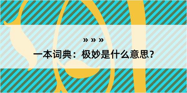 一本词典：极妙是什么意思？