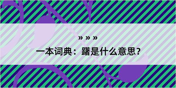 一本词典：躇是什么意思？