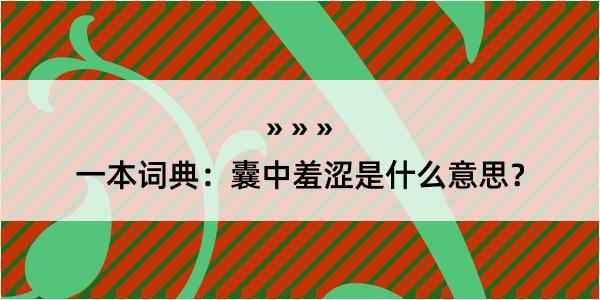 一本词典：囊中羞涩是什么意思？