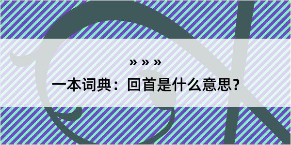 一本词典：回首是什么意思？