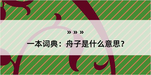 一本词典：舟子是什么意思？