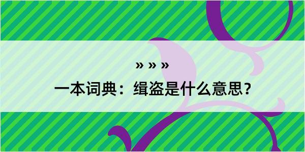 一本词典：缉盗是什么意思？